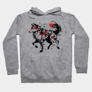 Chinese Style Ink Wolf Hoodie